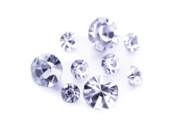 Belos cristais brilhantes (diamantes), isolados em branco — Fotografia de Stock