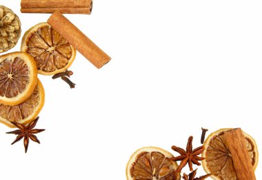 beyaz izole Noel baharat kompozisyonu