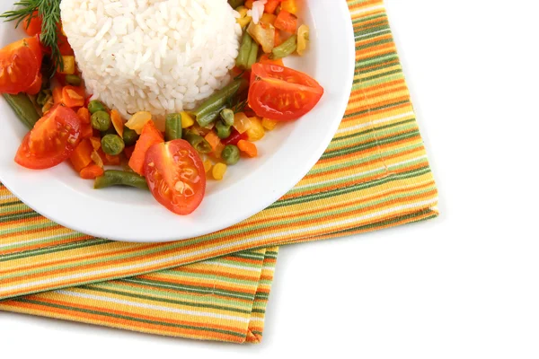 Delicioso risotto con verduras aisladas en blanco — Foto de Stock