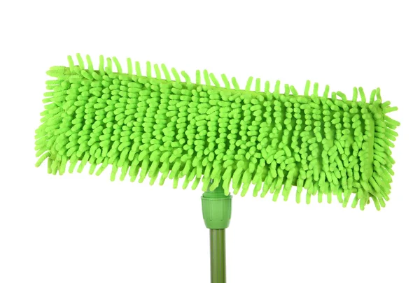 Green mop for floor isolated on white — Stock Photo, Image