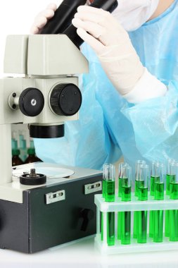 bilim adamı iletken araştırma mikroskobu seçici odak seyir yakın çekim