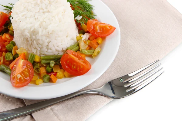 Delicioso risotto con verduras aisladas en blanco —  Fotos de Stock