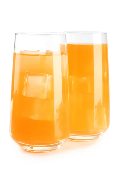 Lunettes de jus d'orange isolées sur blanc — Photo