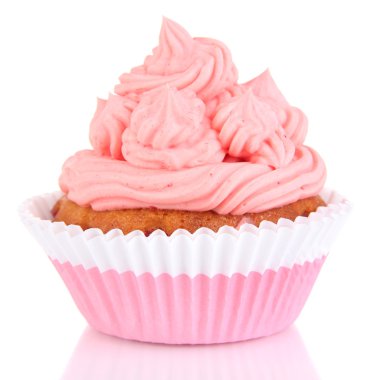 beyaz izole lezzetli güzel cupcake