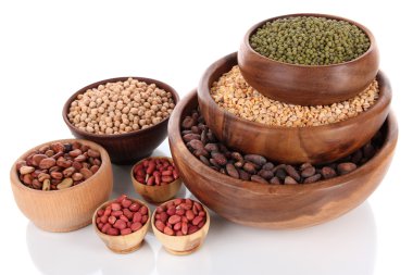 fasulye üzerine beyaz izole kase çeşitleri
