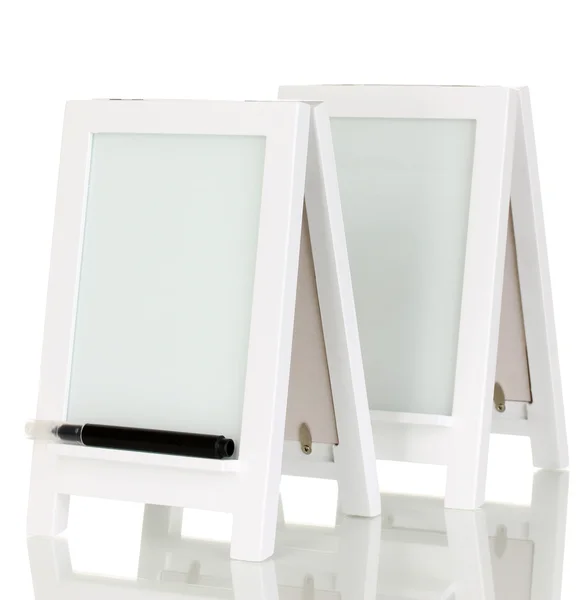 White photo frame as easel isolated on white — Stock Photo, Image