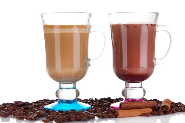 白で隔離される層状のコーヒー — ストック写真