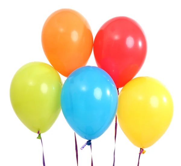 Five bright balloons on light background — Stock Photo, Image