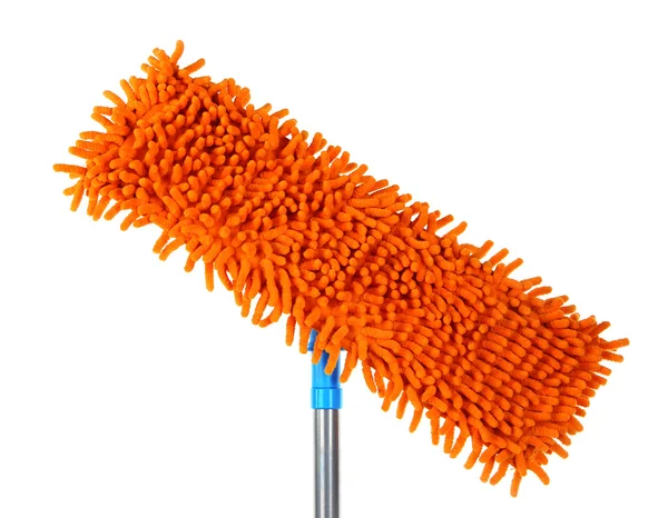 Orange mop for floor isolated on white — Stock Photo, Image