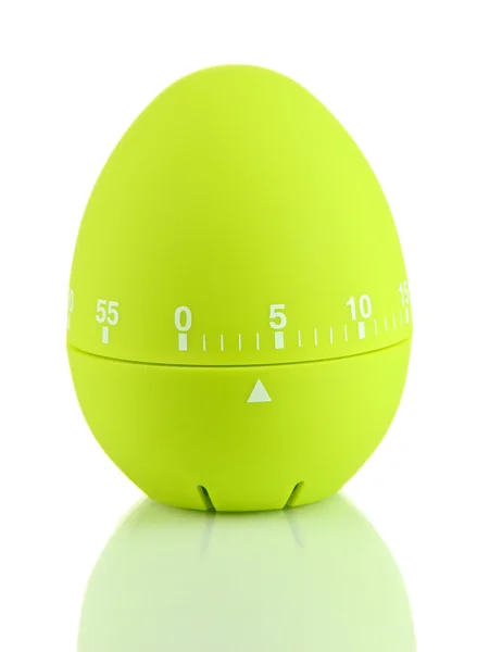 Groene ei timer, geïsoleerd op wit — Stockfoto