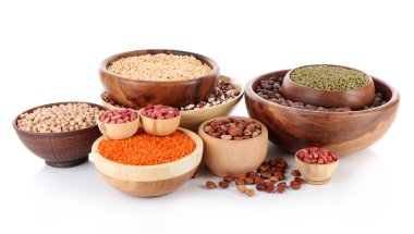 fasulye üzerine beyaz izole kase çeşitleri