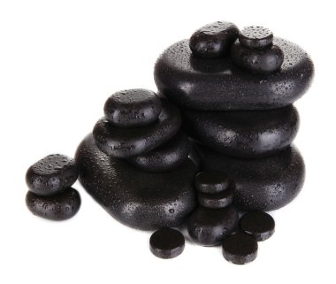 Beyaz üzerine izole spa taşları