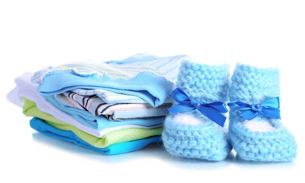 Pile of baby clothes isolated on white — Stock Photo, Image