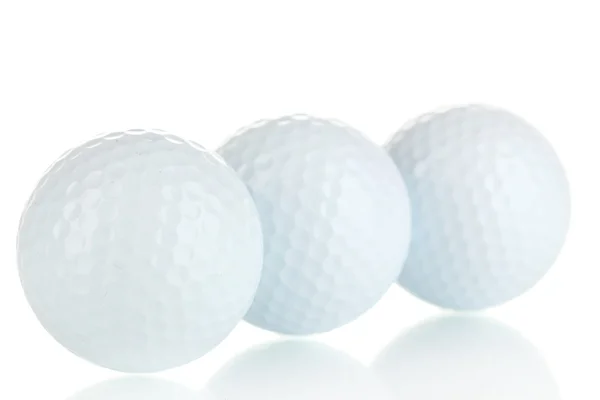 Bolas de golfe isoladas em branco — Fotografia de Stock