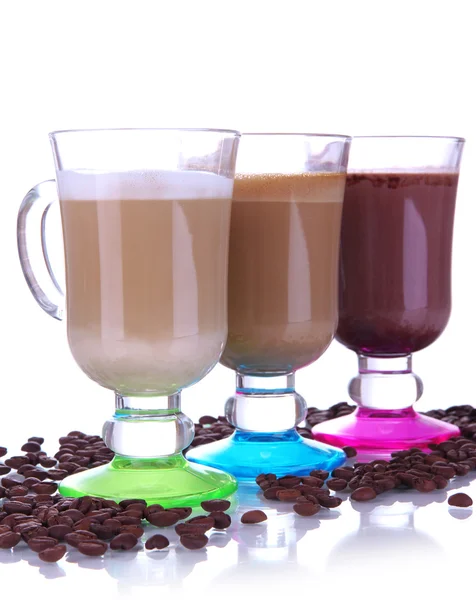 Layered coffee isolated on white — Stock Photo, Image