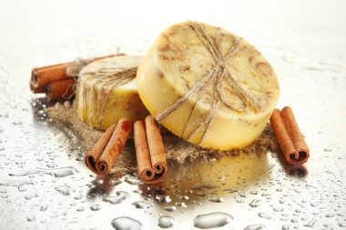 el yapımı Sabun ve bambu damla, kapat