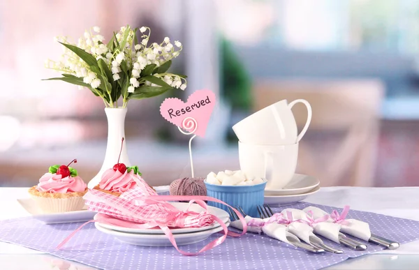 Tableware for tea drinking on bright background — Stock fotografie