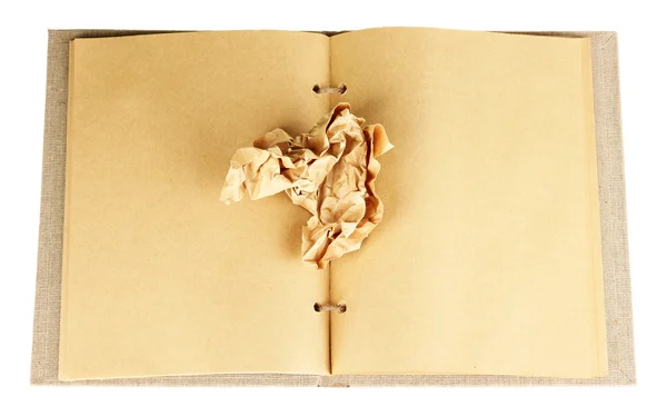 Mooie oude notebook geïsoleerd op wit — Stockfoto