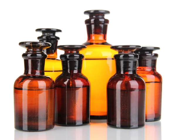 Medicine bottles isolated on white — Stock Photo, Image