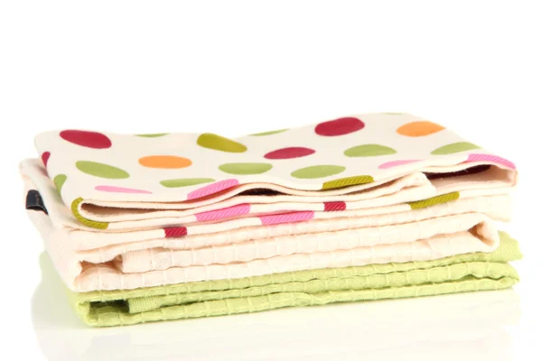 Kitchen towels isolated on white — Stock Photo, Image