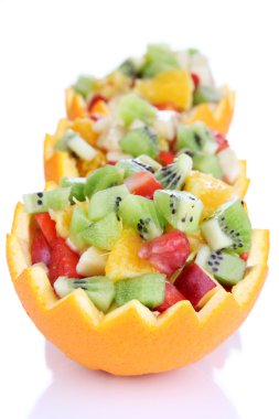 boş-out turuncu beyaz izole meyve salatası