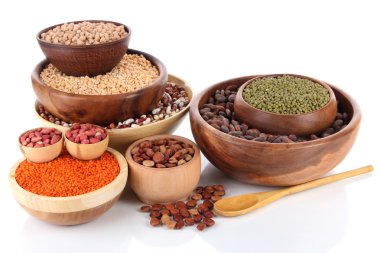 fasulye üzerine beyaz izole kase çeşitleri