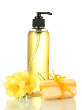 beyaz izole ve el yapımı Sıvı sabunlar