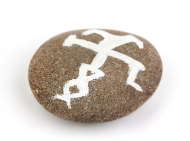 servet taş üzerine beyaz izole sembollerle anlatmaya