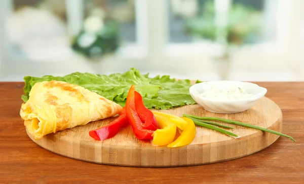 Ingredients for preparing egg rolls, on bright background — Stock Photo, Image