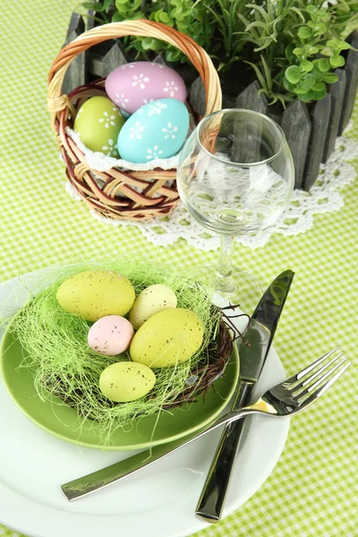 Easter table setting, close up — Stock Photo, Image