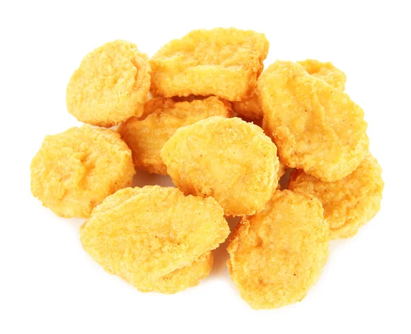 Fried chicken nuggets isolated on white — Stock Photo, Image