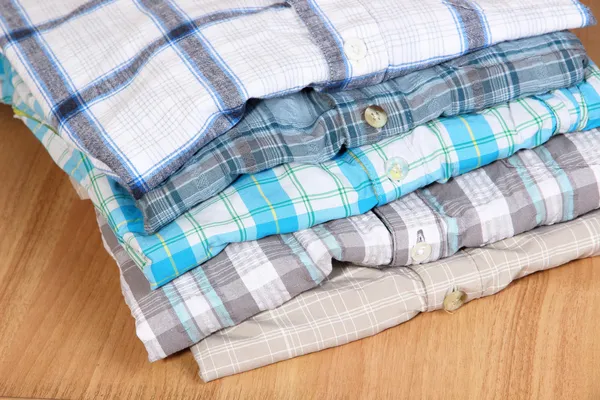 Shirts neatly folded close-up