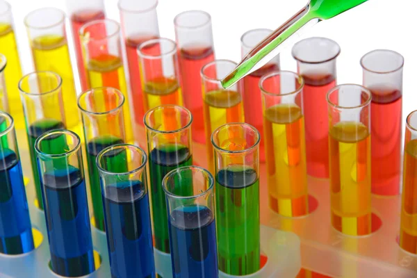 Colorful test tubes close-up — Stock Photo, Image