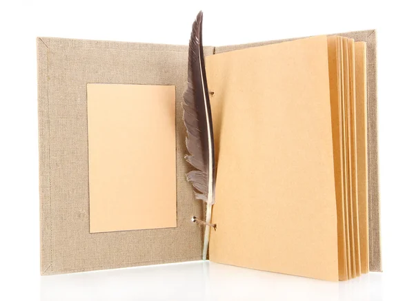 Schönes altes Notizbuch isoliert auf weiß — Stockfoto