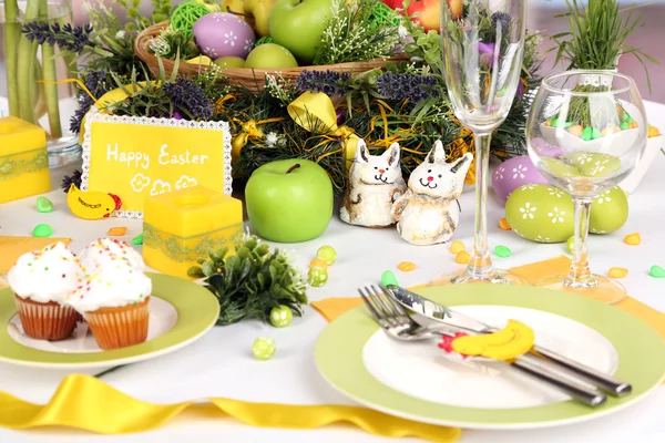 Serving Easter table close-up — Stock Photo, Image