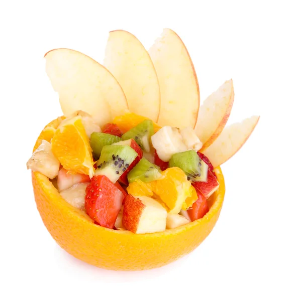 Boş-out turuncu beyaz izole meyve salatası — Stok fotoğraf