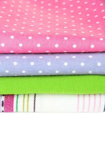 Kitchen towels isolated on white — Stock Photo, Image