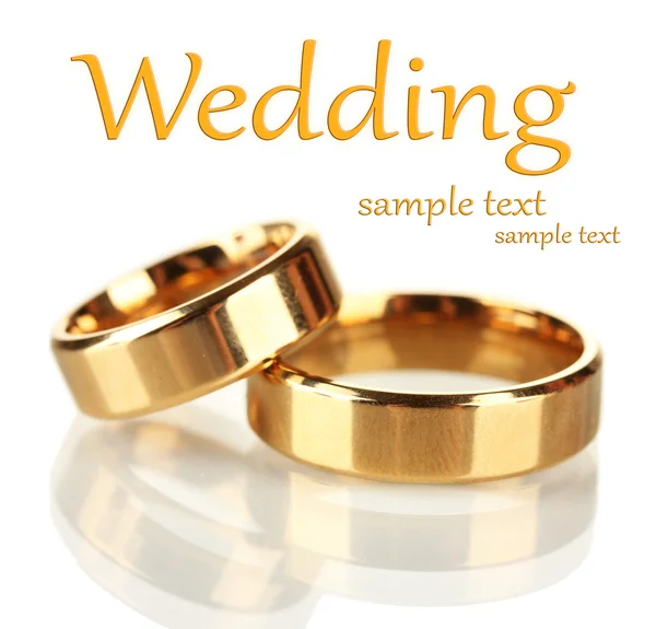 Snubní prsteny izolované na bílém — Stock fotografie
