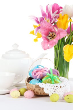 Paskalya üzerinde beyaz izole yer ayarı