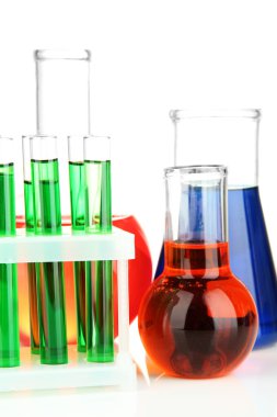 test tüpleri üzerinde beyaz izole