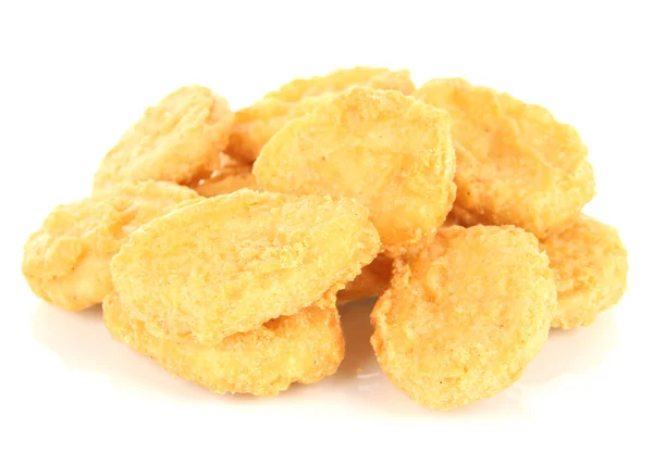 Fried chicken nuggets isolated on white — Stock Photo, Image