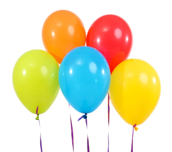 Five bright balloons on light background — Stock Photo, Image