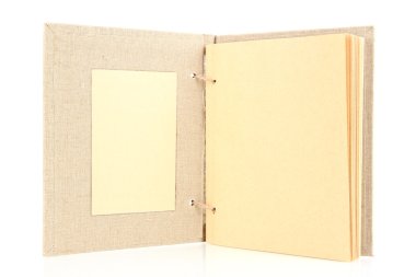 Güzel eski defter üzerinde beyaz izole