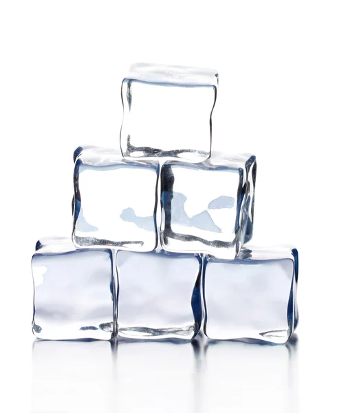 Ice cubes isolated on white — Stock Photo, Image