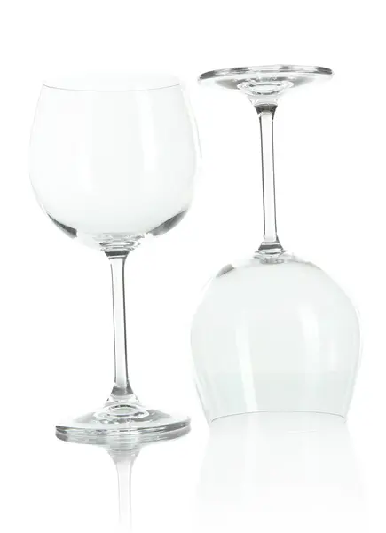 Deux verres isolés sur blanc — Photo