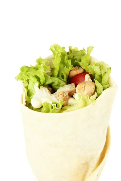 Kebab - gegrilde vlees en groenten, geïsoleerd op wit — Stockfoto