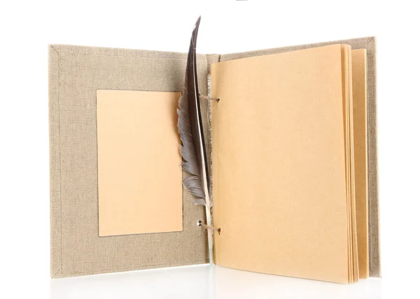 白で隔離される美しい古いノート — ストック写真