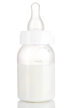 şişe süt formülü üzerinde beyaz izole için