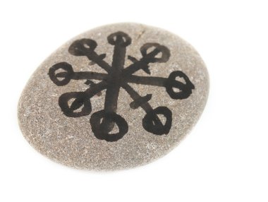 servet taş üzerine beyaz izole sembollerle anlatmaya