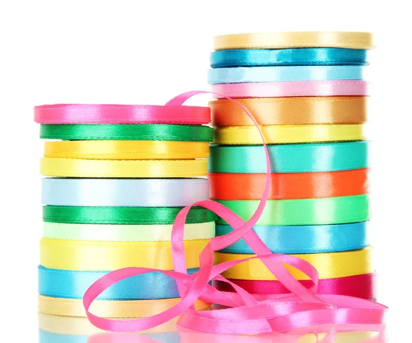 Many bright ribbons isolated on white — Stock Photo, Image